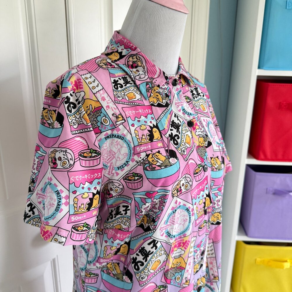 Blackmilk x Sanrio Gudetama Food Short Sleeve Shirt Dress - Picture 3 of 11